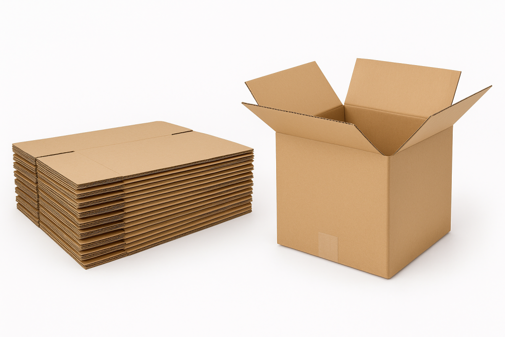 کارتن دایکات‌شده خوابیده و کارتن ایستاده با کف چسب‌خورده